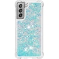 thumbnail image 2 of Compatible with Samsung Galaxy S21 FE Case Glitter Luxury Cute Love Liquid Quicksand Clear TPU Girls Women Stylish Bumper Shockproof Protective Case for Samsung Galaxy S21 FE 5G Star Blue YB, 2 of 12