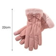 thumbnail image 4 of Fvsianol Cold proof Gloves Waterproof Gloves Women Winter Cycling Thick Plush Windproof Solid Color Touch Screen Waterproof Warm slip Cute Embroidery Lady Gloves (1 Pair), 4 of 9
