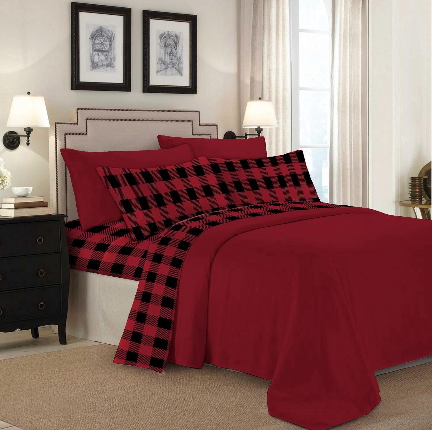 Johnson Home Premium 160 GSM Ultra peluche, respirant et durable, ensemble de draps en flanelle de coton peigné - Poche profonde - Facile à installer - Draps confortables