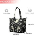 thumbnail image 4 of Black Gothic Moon Flower Star Pattern Travel Tote Bags for Women Carry On,Large Weekender Bags for Women Travel,Multi Functional Duffle Bag for Work,Shopping,Sports, 4 of 5