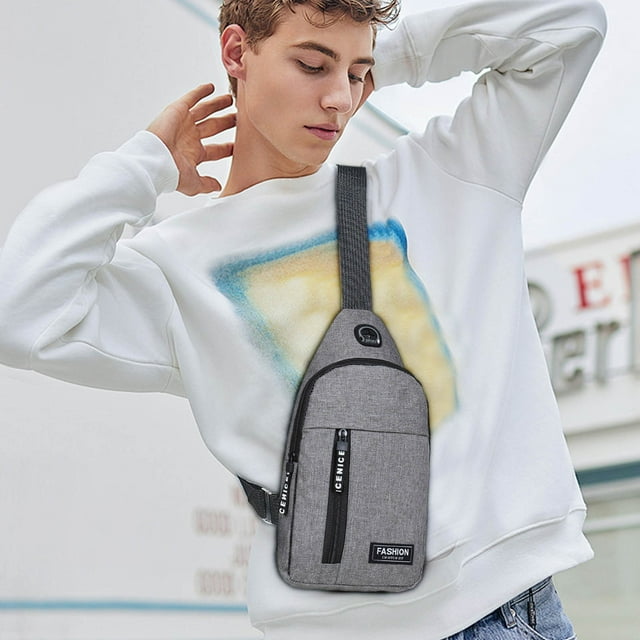 Deal of the Day! Strap Bag Crossbody Backpack With With Headphone Hole Strap Backpack Hiking Backpack Multipurpose Crossbody Chest Bag