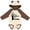 Natural & Brown w Ears, variant on I'm Mama's Lil' Caddy Golf for Kids Boys or Girls Long Sleeve Baby Bodysuit