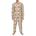 thumbnail image 3 of Fotbe Mushroom Pattern Long Sleeve Pajama Set for Men,Sleepwear Set,2-piece Loungewear Set,Soft PJs Comfy Nightwear with Pockets-XX-Large, 3 of 7
