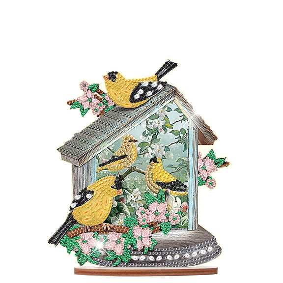 Diamond Art Painting Ornament, Bird Nest Tabletop Decoration Special Shape Diamond Art for Home Decoration Ornaments and Gifts