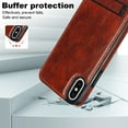 thumbnail image 5 of ELEHOLD Case for iPhone X/XS, Luxury PU Leather Anti-Scratch Magnetic Case with Invisible Kickstand for MagSafe Accessory,Brown, 5 of 8