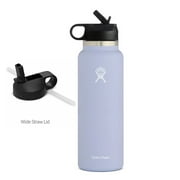 Hydro Flask 40oz Water bottle Stainless Steel & Vacuum Insulated with Straw Lid- Fog - 2.0 New Design