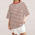 thumbnail image 2 of Timegard Womens Tops Summer Striped Crewneck Short Sleeve Comfy Blouse Casual Loose Workout Tshirts, 2 of 6