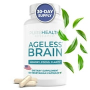 Ageless Brain Memory Supplements for Adults, Nootropic Brain Supplement, Brain Health Supplements for Adults with Vitamin B6, Alpha GPC, Bacopa Monnieri by PureHealth Research