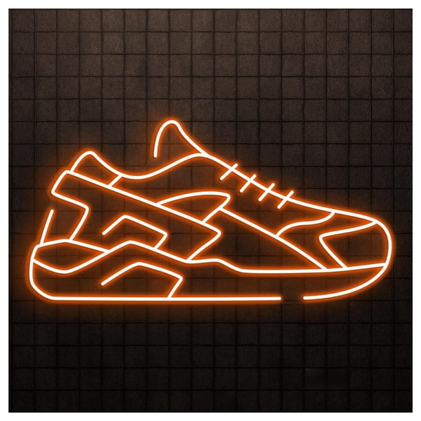 Letrero De Neón LED Para Zapatillas Deportivas, Luz Para Correr, Decoración Para Tienda Deportes, Escaparate Entrada Comercial 50cm