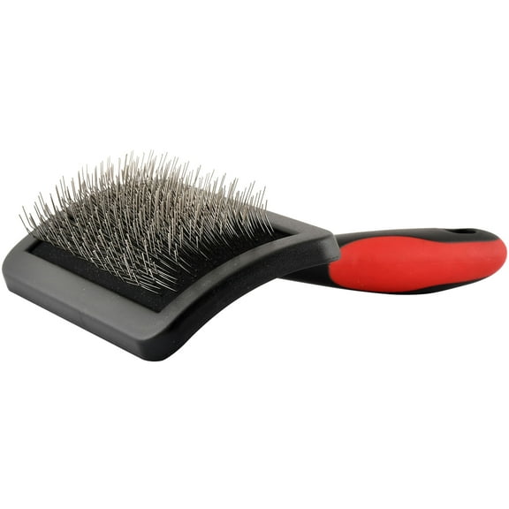 Jeffers Soft Pin Universal Slicker Brush for Dogs & Cats, Grooming Brush for Sensitive Skin, Remove Mats, Loose Fur, & Dead Hair, Tangle Detangler, Safe Grooming Tool - Medium 4¼" x 2½"