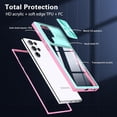 thumbnail image 6 of Compatible with Samsung Galaxy S22 Ultra Case with Built-in Screen Protector, Soft TPU Bumper Case for Samsung S22 Ultra Clear Phone Case Shockproof Anti-Scratch Transparent Cases (Blue Pink), 6 of 12