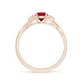 thumbnail image 2 of ANGARA Natural Nature Inspired Ruby Crossover Engagement Ring with Leaf Motifs in 14K Rose Gold for Women (Size-5mm) | July Birthstone, Anniversary, Jewelry Gift for Women | Natural Ruby Ring, 2 of 10