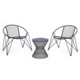 thumbnail image 1 of Noble House Erikson 3 Piece Outdoor Iron Conversation Set in Matte Navy Blue, 1 of 10