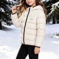 thumbnail image 6 of Fesfesfes Kids Unisex Hooded Puffer Jacket Full Zip Winter Warm Quilted Coat with Contrast Zipper and Pockets for Toddler Boys Girls Ages 1-10 Years, 6 of 9