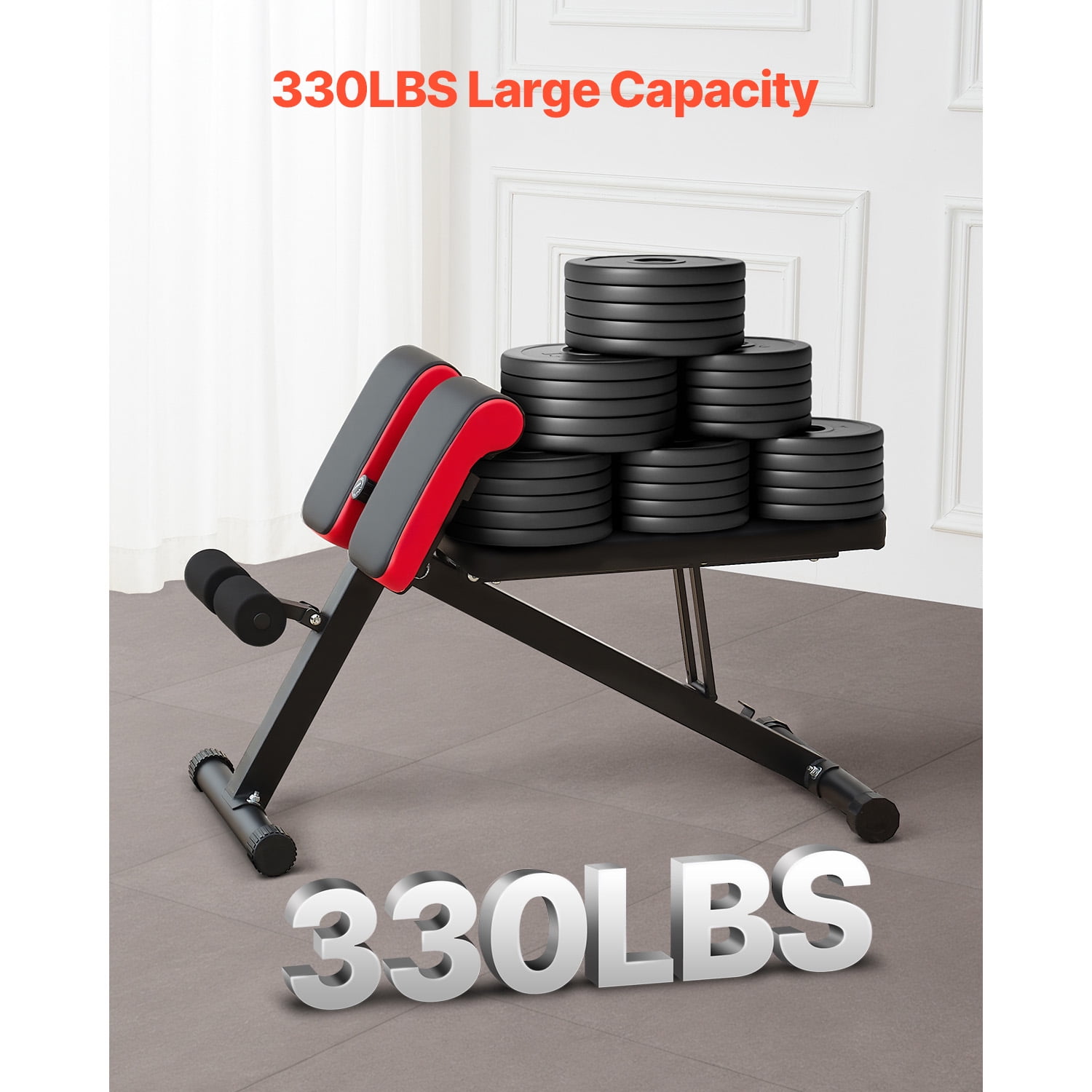 KFFKFF Versatile Weight Bench for Comprehensive Body Exercise, Roman Chair Hyperextension Bench, 330 lbs Customizable & Collapsible Gear for Back Arm Core Ab Training, Sit Up Fitness Device
