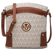 MKP Large Crossbody Bags for Women Monogram Triple Zip Pocket Cross Body Purses and Handbags