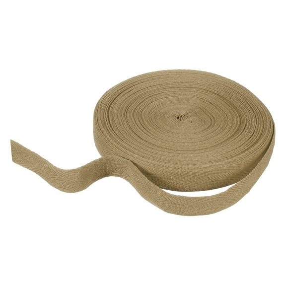 Cotton Twill Tape Ribbon 3/4 Inch 23 Yard Herringbone Webbing Tape Roll Bias Binding Tape for DIY Crafts Sewing Gift Wrapping, Khaki