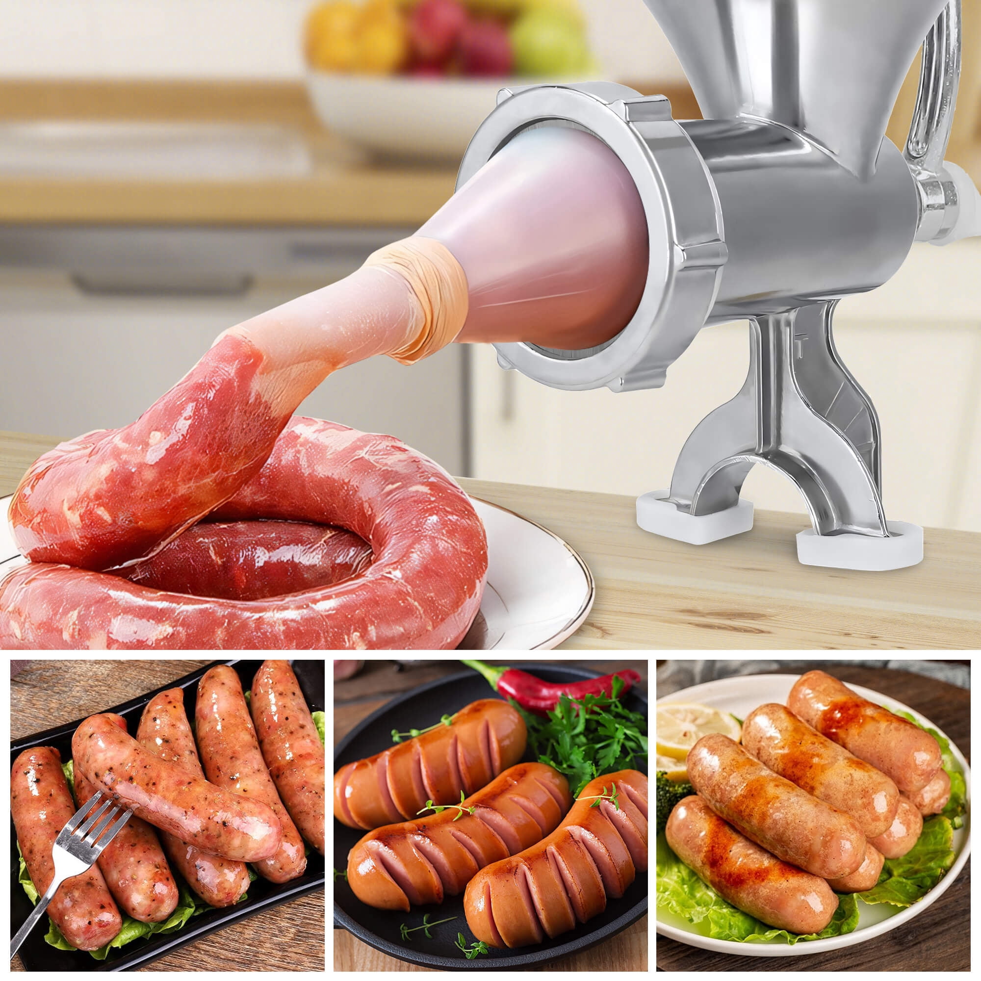 Sentryse Manual Meat Grinder, Sausage Maker Stuffer, Heavy Duty Hand Operated Mincer Food Kitchen Maker Machine