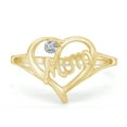 thumbnail image 2 of White Natural Diamond Accent Mom Heart Ring In 10k Yellow Gold (0.01 Cttw), 2 of 7