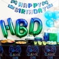 thumbnail image 4 of Blue/Green Ombre Happy Birthday Foil Balloon Banner, by Way To Celebrate, 4 of 6