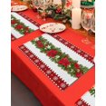 thumbnail image 4 of Christmas Placemats Set of 6 Xmas Floral Poinsettias Pine Leaf Snowflakes Winter Heat Insulation Washable Place Mats, Rustic Non-Slip Table Mats for Dining Table Party Kitchen Decor,13x19 Inch, 4 of 4