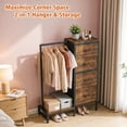 thumbnail image 4 of HIGDBFE 4 Drawers Dresser with Clothes Rack, Small Dresser for Bedroom, 44''H Fabric Dresser with Hanging Rack, Rustic Brown, 4 of 9