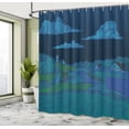 thumbnail image 4 of Ambesonne Scenic Summer Shower Curtain, Night Countryside Art, 69"Wx70"L, Blue Teal, 4 of 4