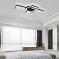 thumbnail image 6 of Dimmable Ceiling Light, 41'' Black Modern LED Flush Mount Light Fixture 3-Layer Rectangle Chandelier PVC Metal Lighting with Remote Control for Living Room Bedroom Study, 6 of 8