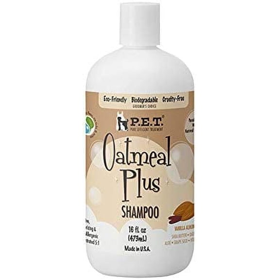Dog Oatmeal Plus Vanilla Almond Shampoo 16 oz (473 ml) P.E.T