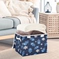 thumbnail image 4 of Iauyy Large Storage Box with Lid - Foldable Home Storage Bins for Clothes Toy Holiday Decor, White Snowflakes (42*32*30cm), 4 of 6