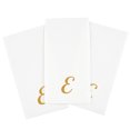 thumbnail image 6 of Luxenap Rectangle Gold Letter E White Paper Linen-Feel Guest Towel / Napkin - Air Laid, Cursive Font - 15 3/4" x 8" - 2000 count box, 6 of 10