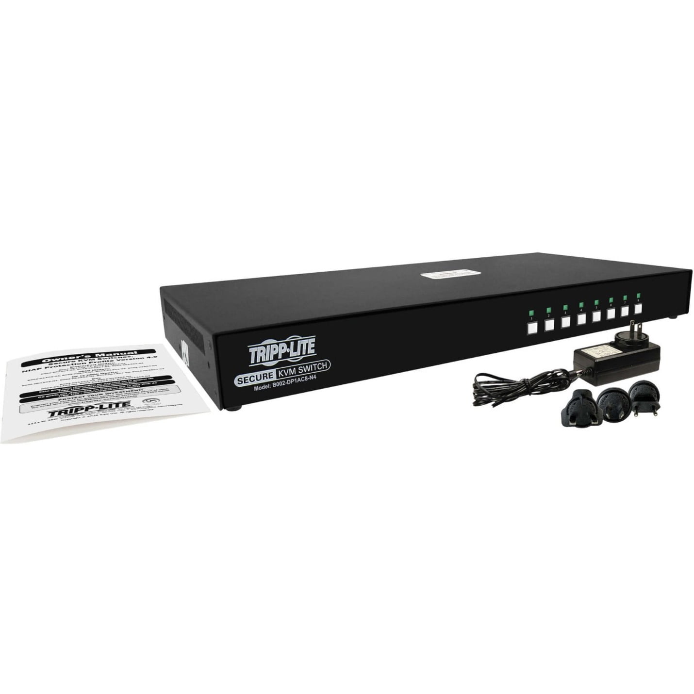 Tripp Lite by Eaton Secure KVM Switch, 8-Port, Single Head, DisplayPort to DisplayPort, 4K, NIAP PP4.0, Audio, CAC, TAA - 8 Computer(s) - 1 Local User(s) - 3840 x 2160 - 50 Hz, 60 Hz - 19 x USB - Y...