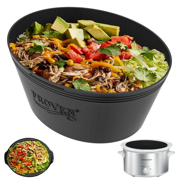 Revestimiento ovalado de silicona para olla de cocción lenta FROVEN de 4 cuartos, compatible con los revestimientos para ollas Crock Pot y Hamilton Beach, reutilizable, apto para lavavajillas, apto pa