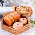 thumbnail image 2 of Hand-Woven Bread Rattan Basket, Wicker Basket Tray, Hexagonal Storage Tray, 2 of 4