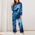 thumbnail image 2 of Salouo A Wolf Barks Out A Window Pattern Women's Pajamas Set Long Sleeve Button Down Sleepwear Soft Pj Lounge Sets for women 2 Piece Pjs Set with Long Pants-X-Large, 2 of 7