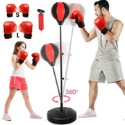 Doulami Punching Bag with Stand Height Adjustable Boxing w/Gloves for Adult Kid Freestanding Boxing Set