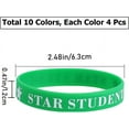 thumbnail image 2 of 40PCS Silicone WristBands 10 Colors Student Reward Rubber Teacher Recognition Award Star WristBands Purple Orange Pink Yellow Green for Activities Classroom Students Supplies, 2 of 6