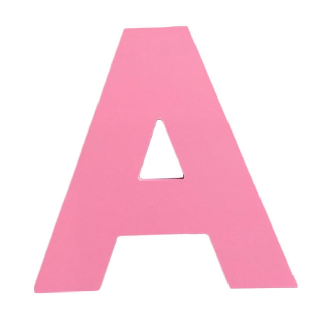 de pared 3d papel tapiz de letras inglesas con mayúscula rosa para mejoras hogar soledad pegatinas de pared con letras en inglés Vista frontal centrada de la letra A mayúscula en rosa sólido, silueta con hueco triangular interior, acabado mate liso y tamaño aprox. 7.4 x 9 cm; adhesivo impermeable fácil de pegar y quitar, ideal para pared, puerta o espejo en cuarto de bebé y decoración de fiesta.