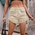 thumbnail image 3 of REALiKUN Women's Cargo Shorts Mid Rise Multi-Pockets Relaxed Fit Straight Leg Denim Shorts, 3 of 5