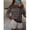 Brown, variant on Women Brown And Light Blue Striped Long Sleeve Knit Sweater, Classic