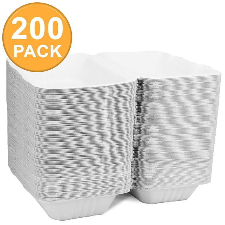 Compostable 9x9x3 3 Compartment Clamshell To Go Containers 200 pcs –  Pony Packaging
