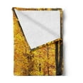 thumbnail image 2 of Forest Soft Flannel Fleece Blanket, Seasonal Foliage Leaves Bushes in Autumn Colors Countryside Pathway in Forest, Cozy Plush for Indoor and Outdoor Use, 60" x 80", Yellow and Brown, by Ambesonne, 2 of 5