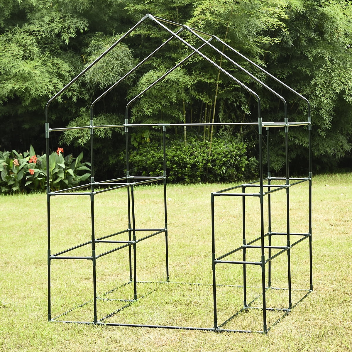Portable Walkin Plant Greenhouse with PVC Cover, 3 Tiers 8 Shelves