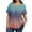 Cyan, variant on Women's Plus Size Loose Fit V Neck Blouse Short Sleeve Polyester Spandex Casual Top Pink 2XL