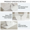 thumbnail image 5 of 63" Modern Rectangle Faux Marble Dining Table Room Sets for 6,Dining Table with 6 Velvet Dining Chairs,White Table and 6 Blue Chairs with Silver Leg, 5 of 7