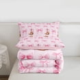 thumbnail image 5 of Erosebridal Cartoon Pink Bow Twin Comforter Sets For Bowtie Girl,Bowknot Bedding Set For Cowgirl, Reversible 2-Piece, 5 of 7