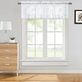 thumbnail image 1 of Haperlare 52"Wx15"L White Sheer Valances Curtains Kitchen Leaf Embroidery Voile Valances Farmhouse Faux Linen Valance Cafe Curtains, 1 Panel, 1 of 7