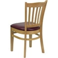 thumbnail image 5 of Flash Furniture 2 Pk. HERCULES Series Vertical Slat Back Natural Wood Restaurant Chair - Burgundy Vinyl Seat, 5 of 8