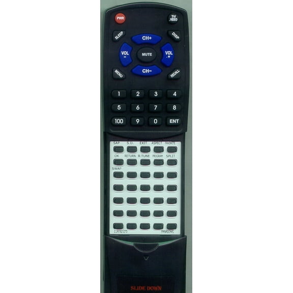 Replacement Remote for PANASONIC EUR7627Z50, TH50PX500U, TH50PX50U, TH42PD50U, EUR7627Z60, TH37PX50U, TH42PX50U, PT44LCX65, PT52LCX65, PT61LCX65, EUR