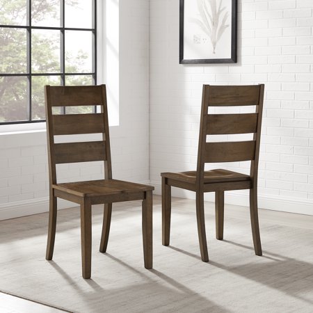 Crosley Furniture Joanna Modern Farmhouse Ladder-Back Wood Dining Chairs Set of 2
